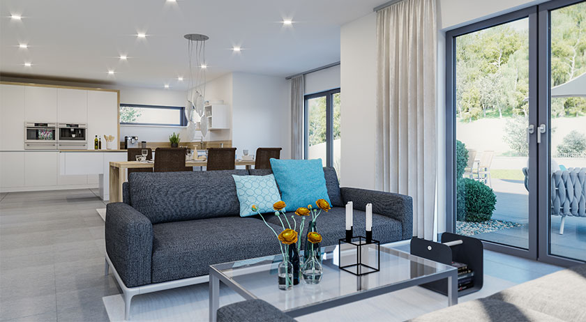 Schwabenhaus Selection-E-175 Wohnbeispiel Wohnzimmer