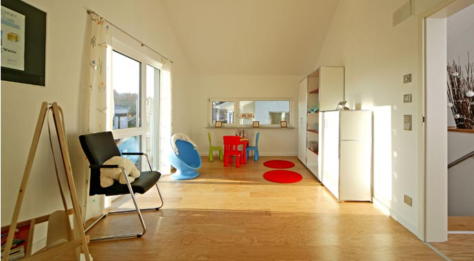 Fertighaus Weiss Musterhaus Vario Classic Kinderzimmer