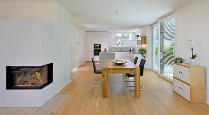 Gruber Holzhaus Haus Silbereiche Essbereich