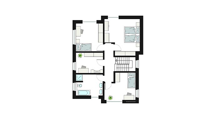 Grundriss Dachgeschoss ProStyle 158 von ProHaus