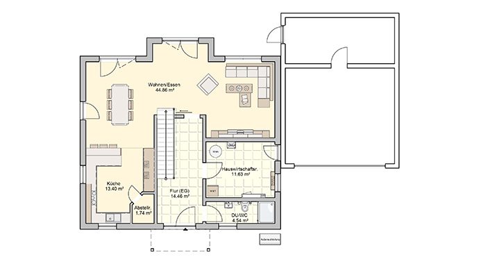 Grundriss Erdgeschoss Kundenhaus Amika von Fingerhut Haus