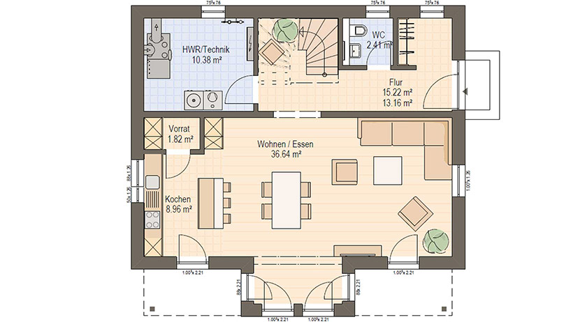Haas Fertigbau Haas S 130 A Grundriss Erdgeschoss