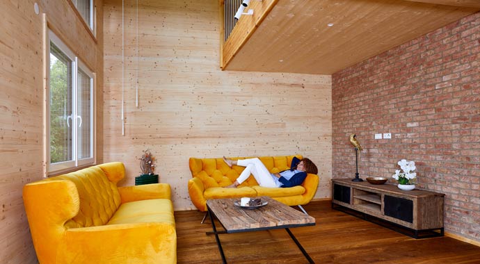 Wohnbereich Haus Schwalbenflug von Rems-Murr Holzhaus