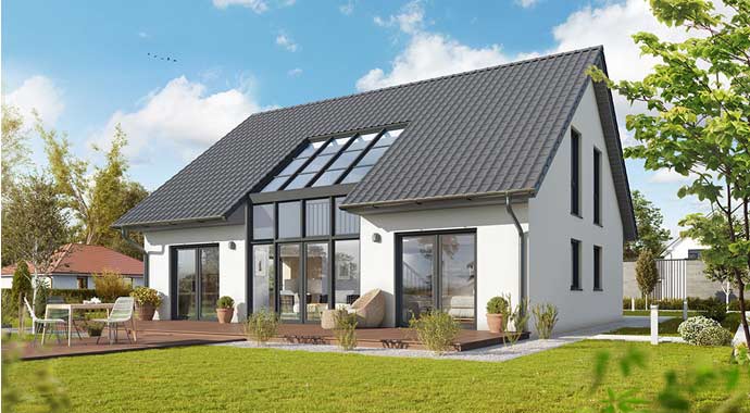 Außenansicht Einfamilienhaus Leipzig von HELMA Eigenheimbau