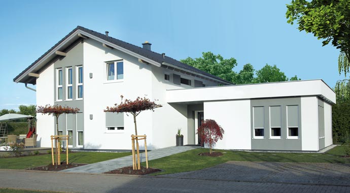 ELK Fertighaus Musterhaus ELK Living 153 Außenansicht