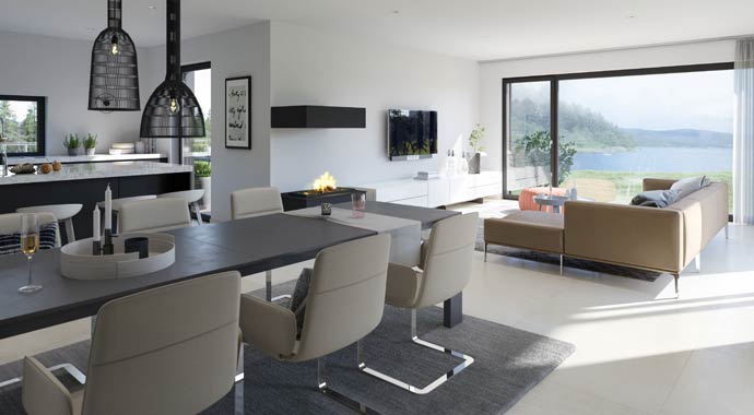 Wohnbereich Musterhaus Concept-M 170 von Bien-Zenker