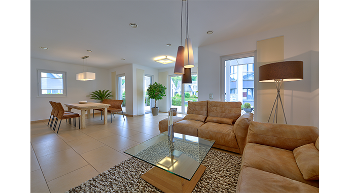 Büdenbender Hausbau Musterhaus Florenzo Wohnzimmer
