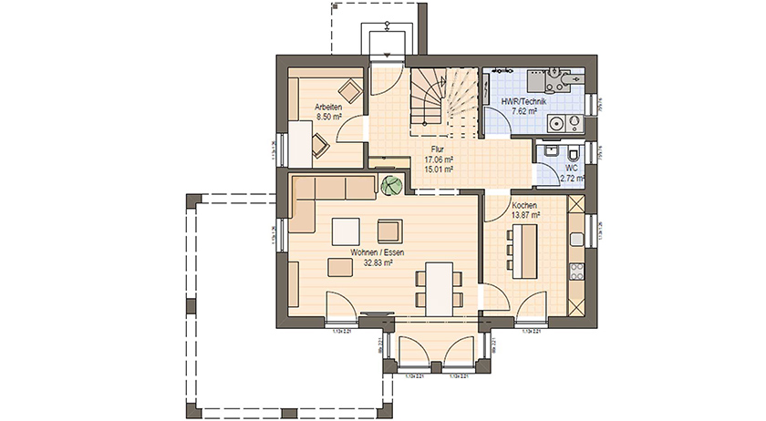 Haas Fertigbau Haas S 155 B Grundriss Erdgeschoss