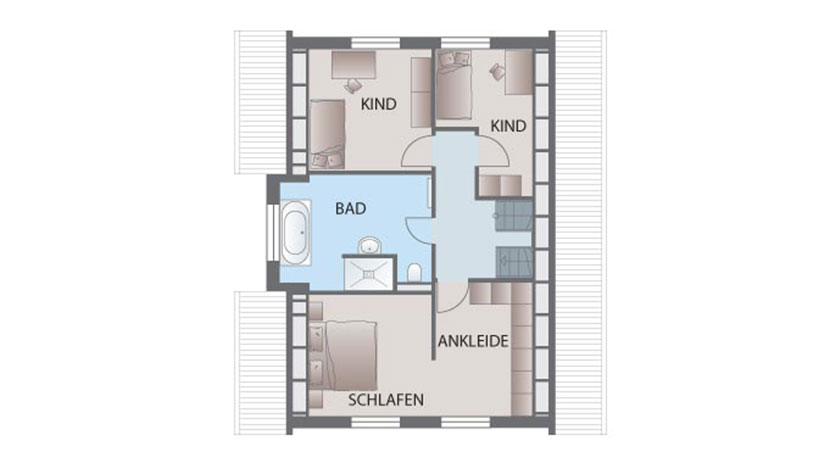 Heinz von Heiden Klassisches Einfamilienhaus Grundriss Obergeschoss