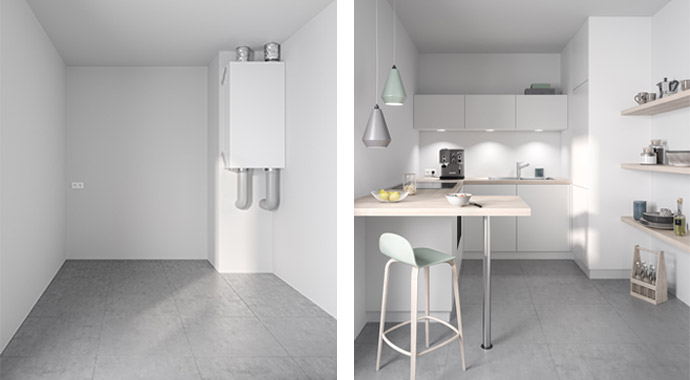 Zentrales Lüftungsgerät x-well F170 von Kermi