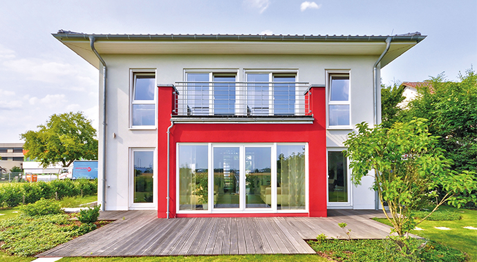 Helma Eigenheimbau Musterhaus in Mannheim Außenansicht