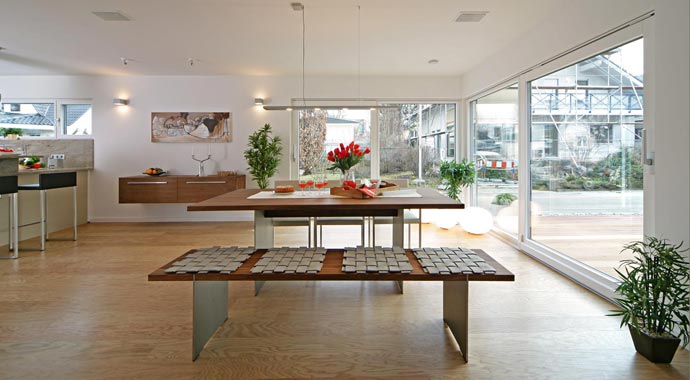 Fertighaus Weiss Plusenergiehaus Fellbach Emotion Essbereich