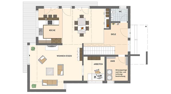Grundriss Erdgeschoss Neo 300 - Musterhaus Hannover von FingerHaus