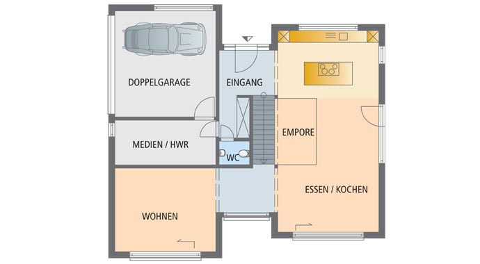 Solid-Haus Cube 250 Grundriss Erdgeschoss