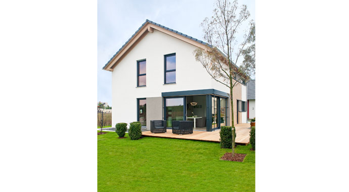 Musterhaus Brentano Außenansicht, Büdenbender Hausbau