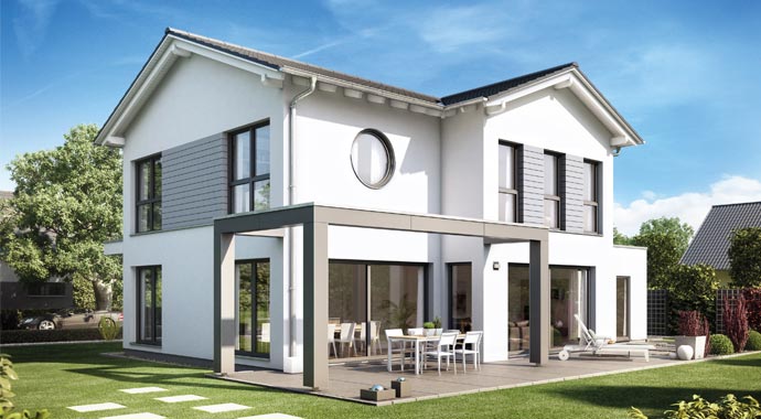 Nordhaus Fertigbau Musterhaus Wuppertal Außenansicht