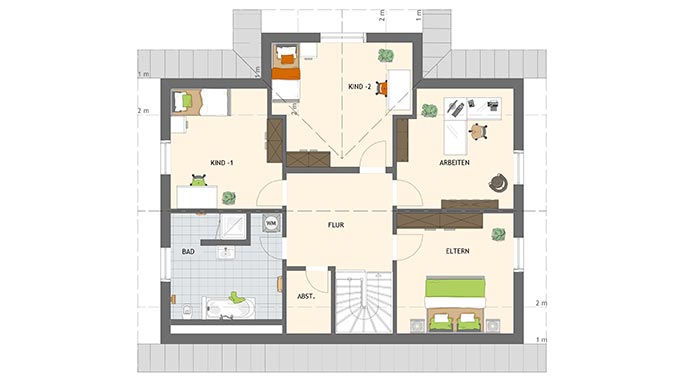 Grundriss Dachgeschoss Maxim 2 von FingerHaus