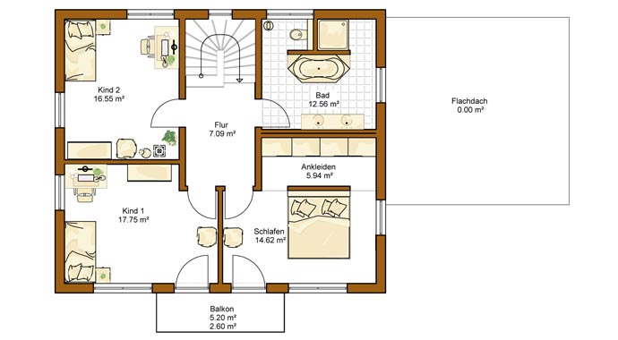 Rensch Haus Musterhaus Orlando Grundriss Obergeschoss