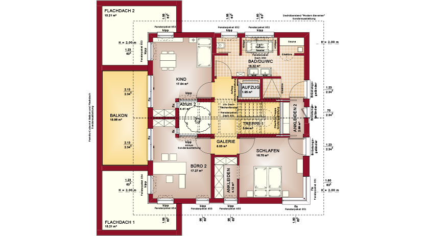 Bien-Zenker Stadtvilla Concept-M 210 Günzburg Grundriss Obergeschoss