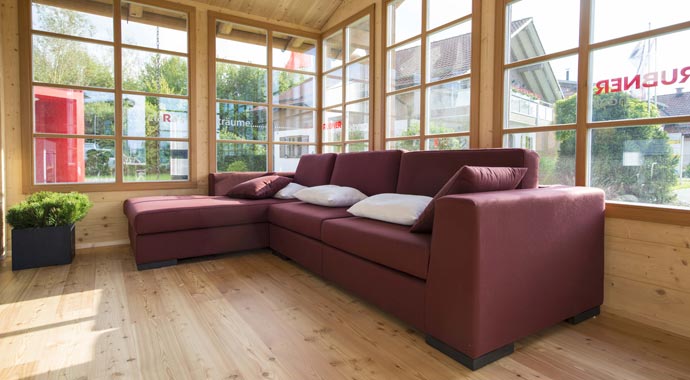 Rubner Haus Blockhaus Clara Wohnbereich