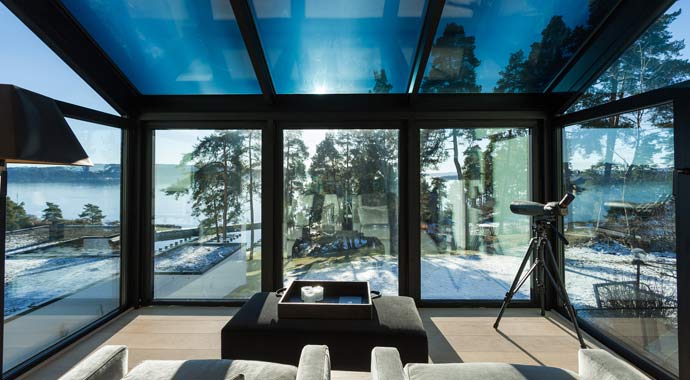 Schaltbares Sonnenschutzglas Sonnenschutzglas „SageGlass“ von Schüco