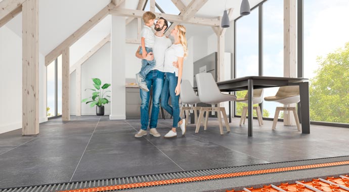 Keramik-Klimaboden BEKOTEC-THERM von Schlüter-Systems Keramik-Klimaboden BEKOTEC-THERM von Schlüter-Systems