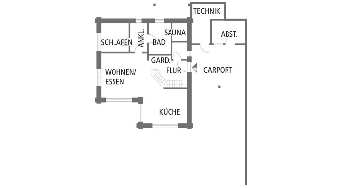 Grundriss Erdgeschoss Haus Elzruhe von Fullwood