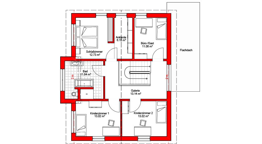 Musterhaus Günzburg Grundriss Obergeschoss