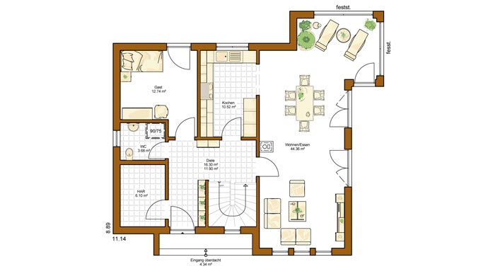 Rensch-Haus Musterhaus Oslo Grundriss Erdgeschoss