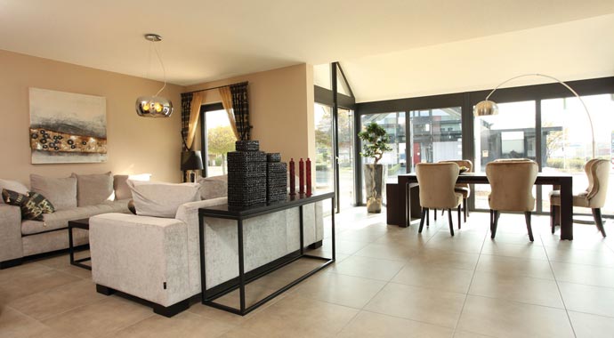 FingerHaus Musterhaus Medley 410 Sonderedition Wohnbereich