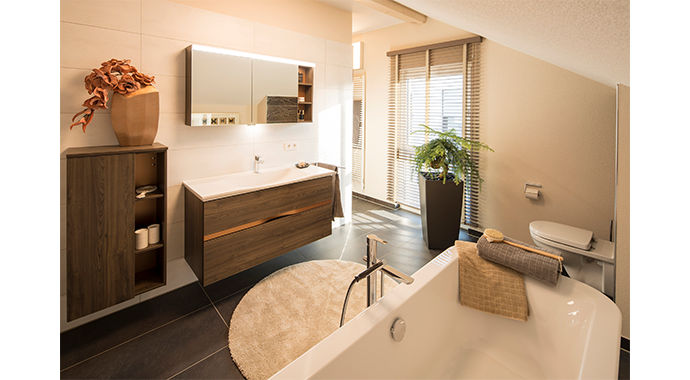 FingerHaus Musterhaus Neo Badezimmer