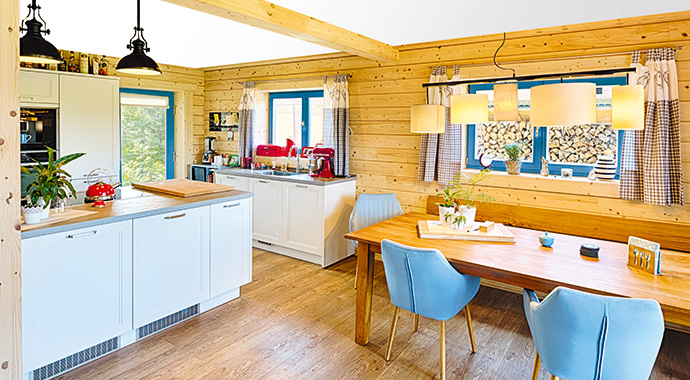 Küche Blockhaus "Rex" Variante 2 | Bild: LéonWood®