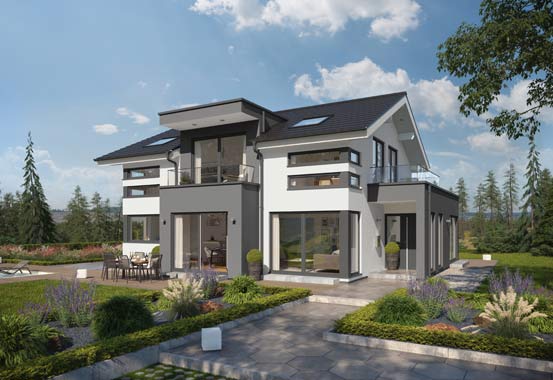 Außenansicht Musterhaus Leipzig von Schwabenhaus