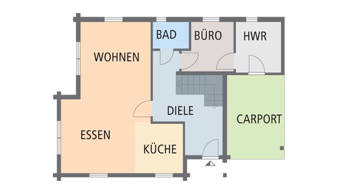 Rems-Murr-Holzhaus Haus Siglingen Grundriss Erdgeschoss