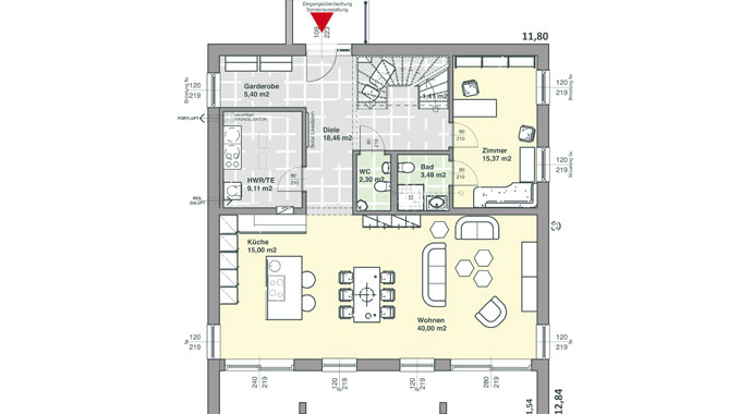 ELK Fertighaus ELK Effizienzhaus 220 Grundriss Erdgeschoss