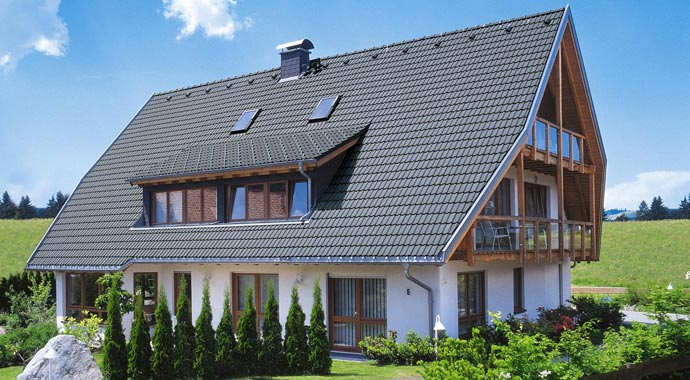 Dacheindeckung Nelskamp Betondachstein Finkenberger-Pfanne