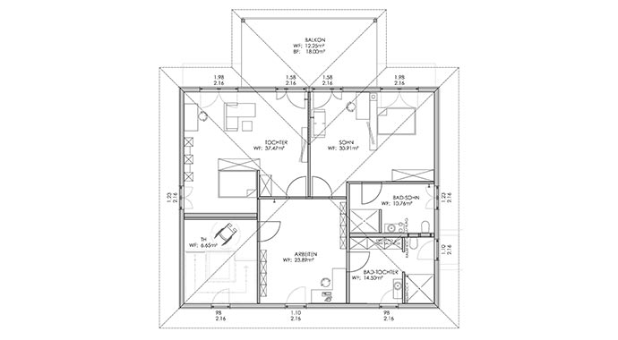 Grundriss Dachgeschoss Musterhaus Bohlingen von Das Bodenseehaus
