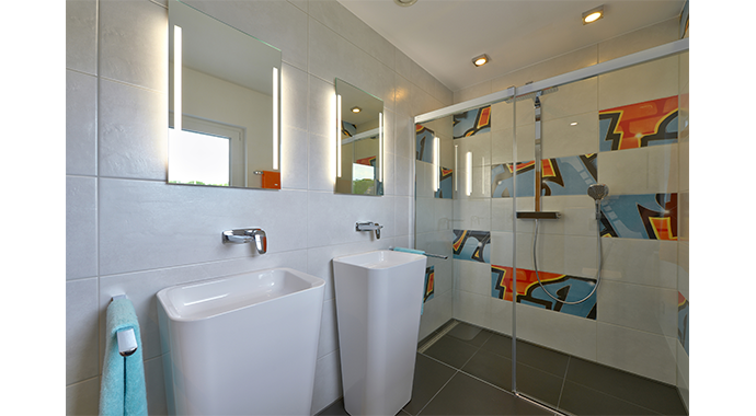 Büdenbender Hausbau Musterhaus Florenzo Badezimmer