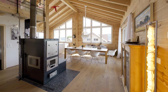 Fullwood Wohnblockhaus Musterhaus Sunnsite Wohnbereich