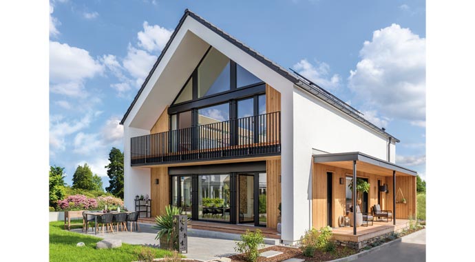 Außenansicht Musterhaus Klara von Regnauer Hausbau