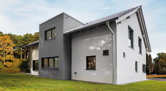 Außenansicht Musterhaus Bad Vilbel von Fingerhut Haus