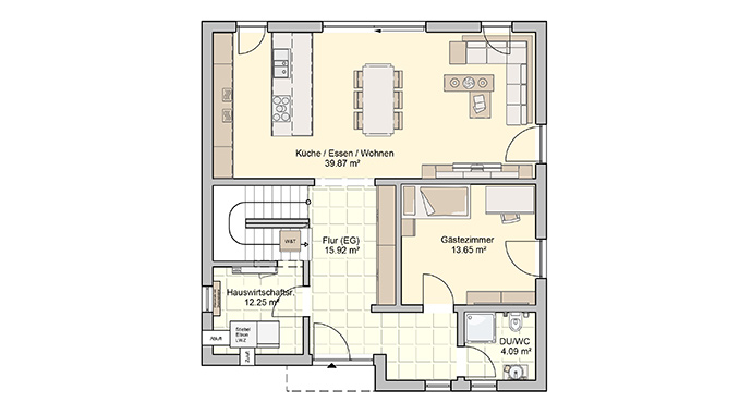 Grundriss Erdgeschoss Tendo von Fingerhut Haus