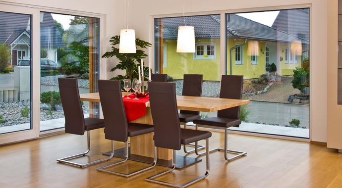 Fertighaus Weiss Musterhaus Plusenergiehaus Future Mannheim Essbereich