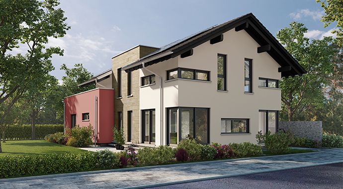 OKAl Haus Musterhaus Estenfeld Außenansicht