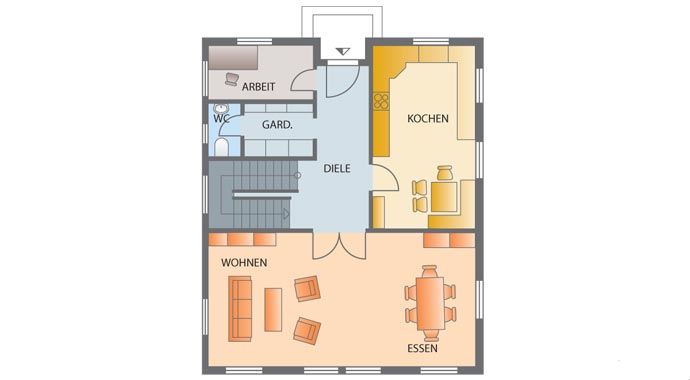 Isartaler Holzhaus Starnberger See Grundriss Erdgeschoss