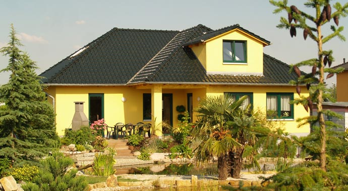 Town & Country Haus Musterhaus Winkelbungalow 108 Außenansicht