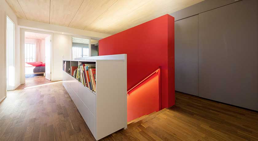 Klimaholzhaus Kundenhaus Oberalbis Treppenhaus