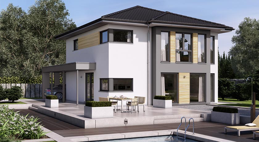 Living Haus Einfamilienhaus Solution 151 V8 Außenansicht