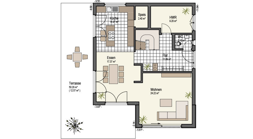 Keitel Haus Stadthaus 150 Grundriss Erdgeschoss