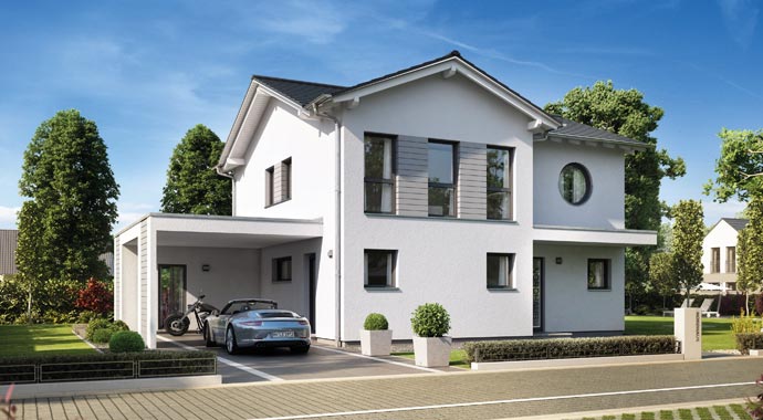 Nordhaus Fertigbau Musterhaus Wuppertal Außenansicht